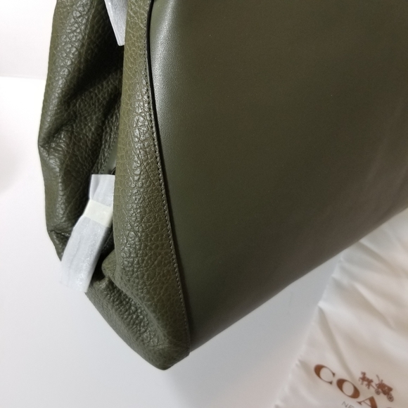 🔥LAST1♨️COACH BNWT Leather Large Bag Olive - Picture 12 of 17